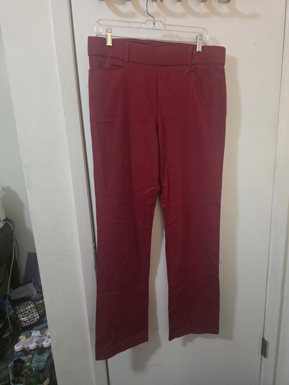 Maurices Dark Red Straight Leg Dress Pants – Size Large Long